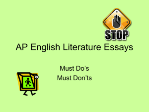 AP English Literature Essays