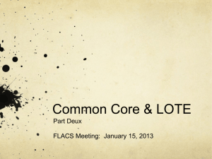 Common Core & LOTE