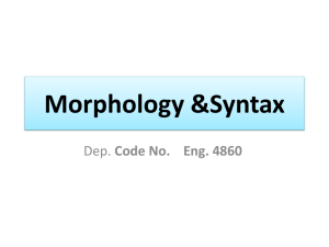 Morphology &Syntax