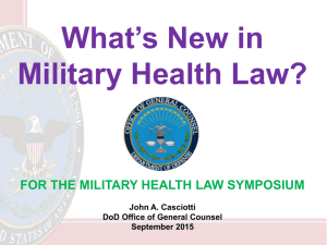 What's New in Military Health Law? - Uniformed Services University