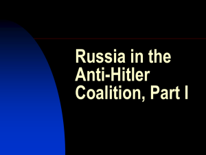 Russia in the Anti-Hitler Coalition, Part I