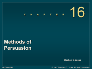 Chapter 16 -- Methods Of Persuasion