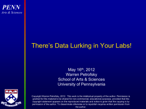 There's Data Lurking in Your Labs! - Penn OpenScholar