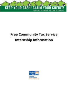 Free Community Tax Service Internship Information Site Coordinator