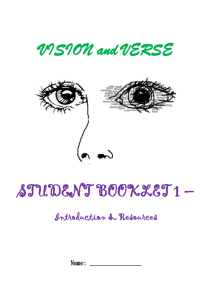 Year 7 Vision and Verse Student Booklet 1