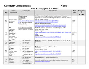 Unit 8 Polygons & Circles Assignment Sheet