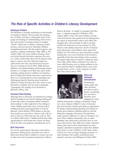 The Role of Specific Activities in Children's Literacy Development