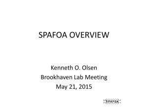 SPAFOA Mission and Planned 2015 Activities