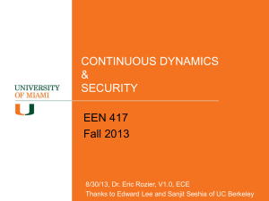 Lecture 2 - Continuous Dynamics