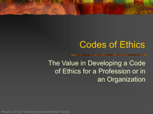 Module 2: Codes of Ethics