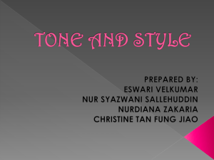 tone and style - CES1323CreativeWritingSkills