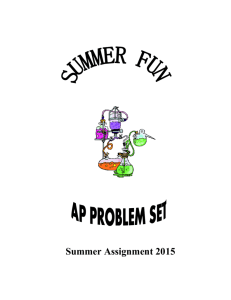 AP Summer Assignment 2015 - River Dell Regional School District