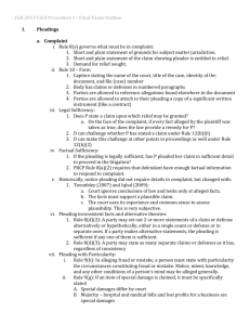 Civ Pro I Final Outline