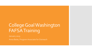 College Goal Washington Site Coordinator Training