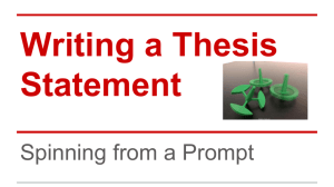 Writing a Thesis Statement