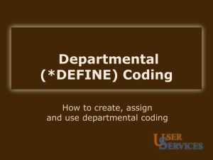 What are departmental codes? - The University of Texas at Austin