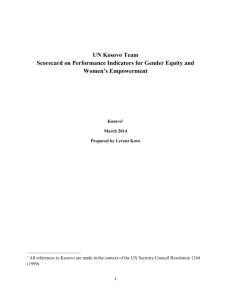 Kosovo - Gender Scorecard Narrative & Table