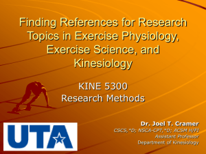 Identifying Quality References for Topics in Exercise & Sports Science