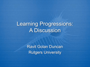 Learning Progressions: A Discussion