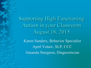 Supporting High Functioning Autism in your Classroom