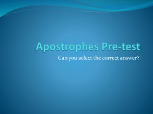 Apostrophes Quiz