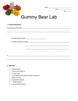 Gummy Bear Scientific Method Lab – Biology