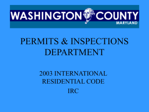 WASHINGTON COUNTY PERMITS & INSPECTIONS DEPARTMENT