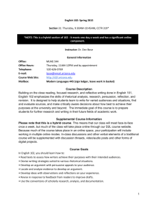 Bose SP 15 ENGL 102 Hybrid Syllabus