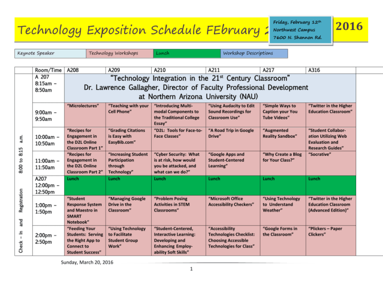 Schedule Pima Community College
