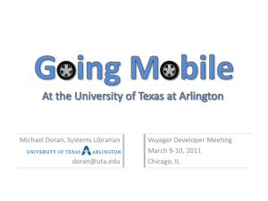 Going Mobile at the University of Texas at Arlington Library