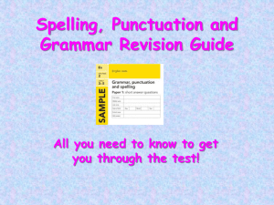 Spelling, Punctuation and Grammar Revision Guide