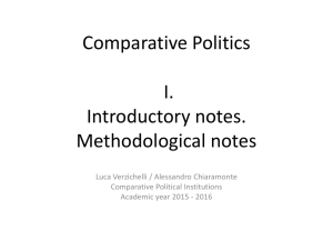 Comparative Politics Introductory notes