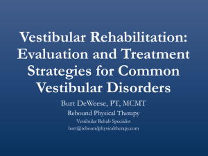 Vestibular Rehabilitation: Evaluation and Treatment Strategies for