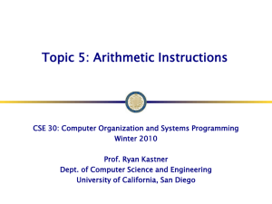 Arithmetic Instructions - Kastner Research Group