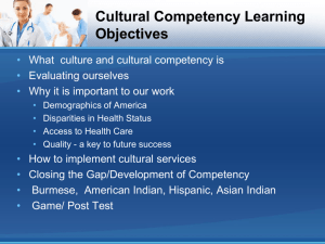 Cultural Competency in the Health Care Setting