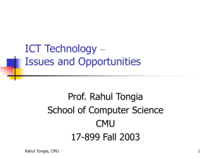 ICT Technology – Some Thoughts and Issues