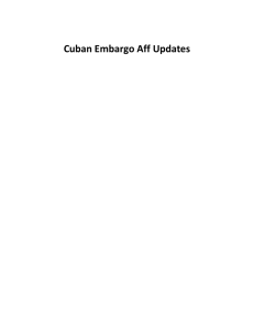 Cuban Embargo Aff Updates