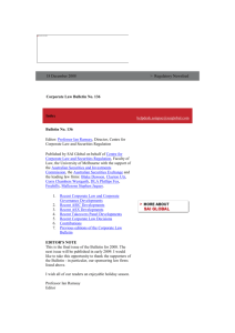 Corporate Law Bulletin 136 - December 2008