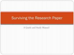 Surviving the Research Paper
