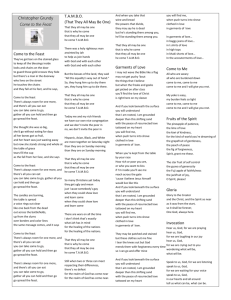 Printable Lyric Sheet