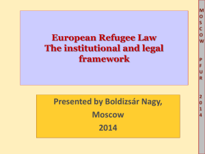 European refugee law. The institutional and legal