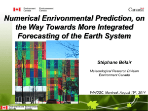 Numerical Environmental Prediction, on the way towards