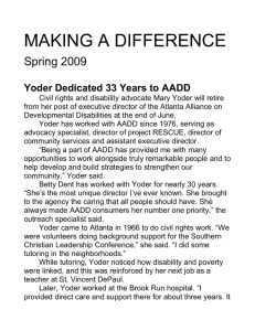 Yoder Dedicated 33 Years to AADD