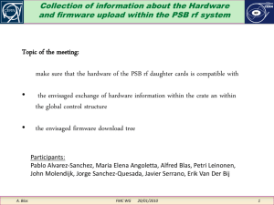 Firmware and hardware description on PSB - A. Blas