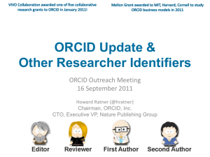 ORCID Update & Other Researcher Identifiers
