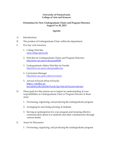 Orientation for new Undergraduate Chairs (most recent agenda)