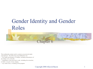 Gender Identity and Gender Roles