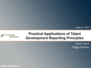 Practical Applications of Talent Development Reporting Principles