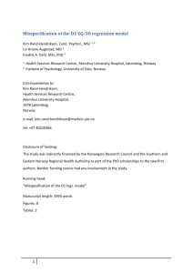 Misspecification of the D1 EQ-5D regression model