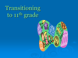 Transitioning to the 11th Grade